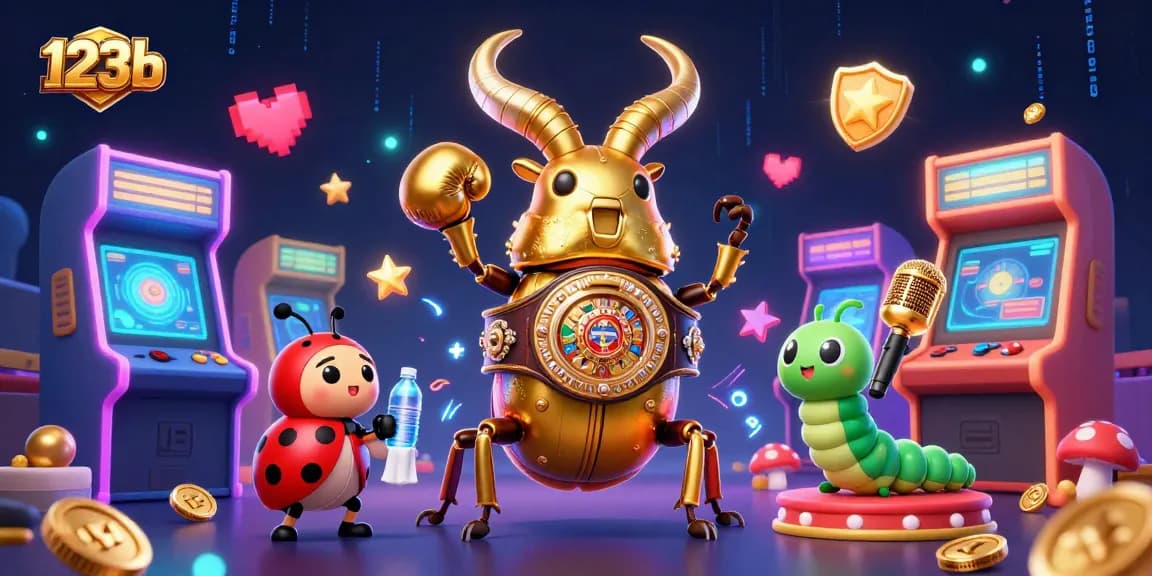 Engage with thrilling 123b gaming experience featuring colorful characters and vibrant arcade elements.
