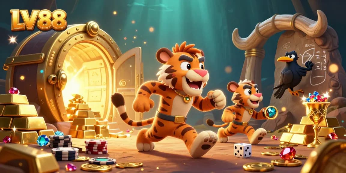 Experience thrilling adventures at LV88's prehistoric casino with unique game elements and vibrant treasures.