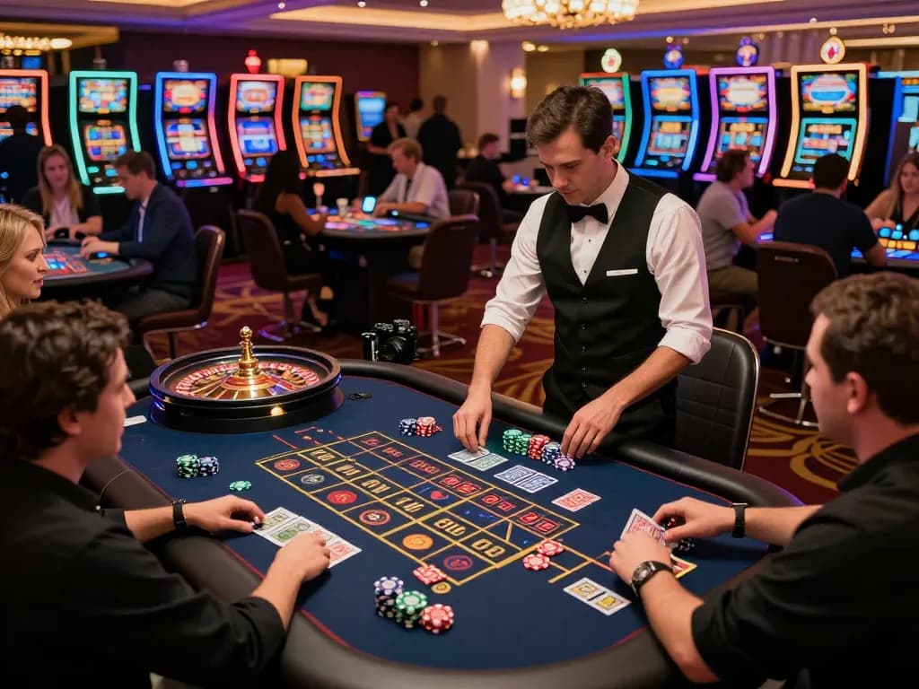 Enjoy immersive gameplay at KKWIN COM with excited players engaged at vibrant casino tables.