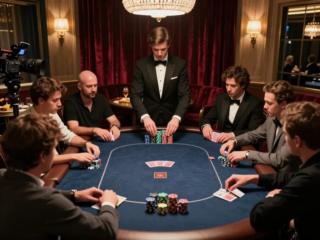 Players engage in strategic poker gameplay at a luxurious setting on ok365.