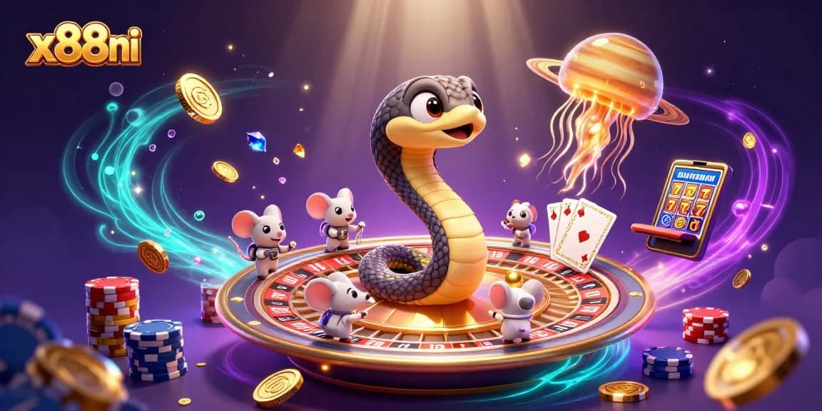 Join the excitement at x88ni where astronaut mice bet on cosmic roulette, pursuing jackpots.