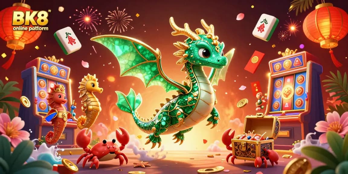 Experience the thrill of the BK8 online platform with an enchanting sea dragon and treasure-filled scene.