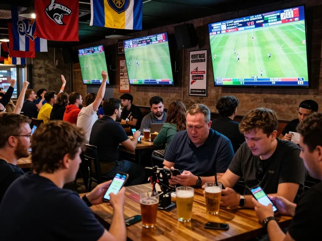 JUN88 sports betting action captured with enthusiastic fans placing live bets.