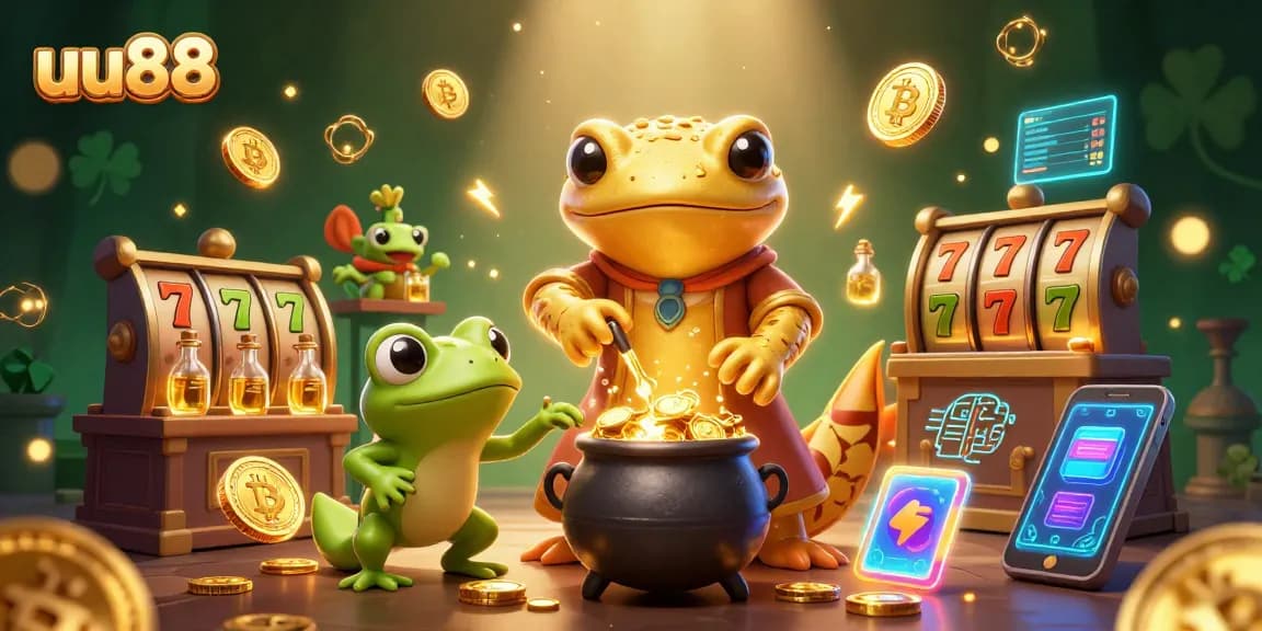 uu88 players winning big in a vibrant casino scene with golden salamander alchemist.