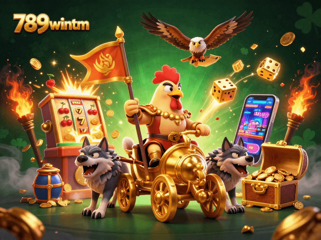 Engage in thrilling gaming adventures with the 789wintm cartoon rooster warlord leading epic wins.