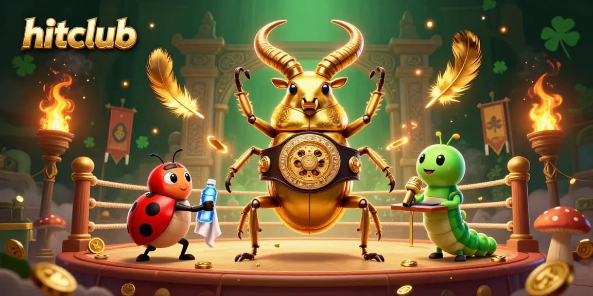 Join hitclub's exhilarating battles with vibrant characters and casino elements in a dynamic 3D scene.