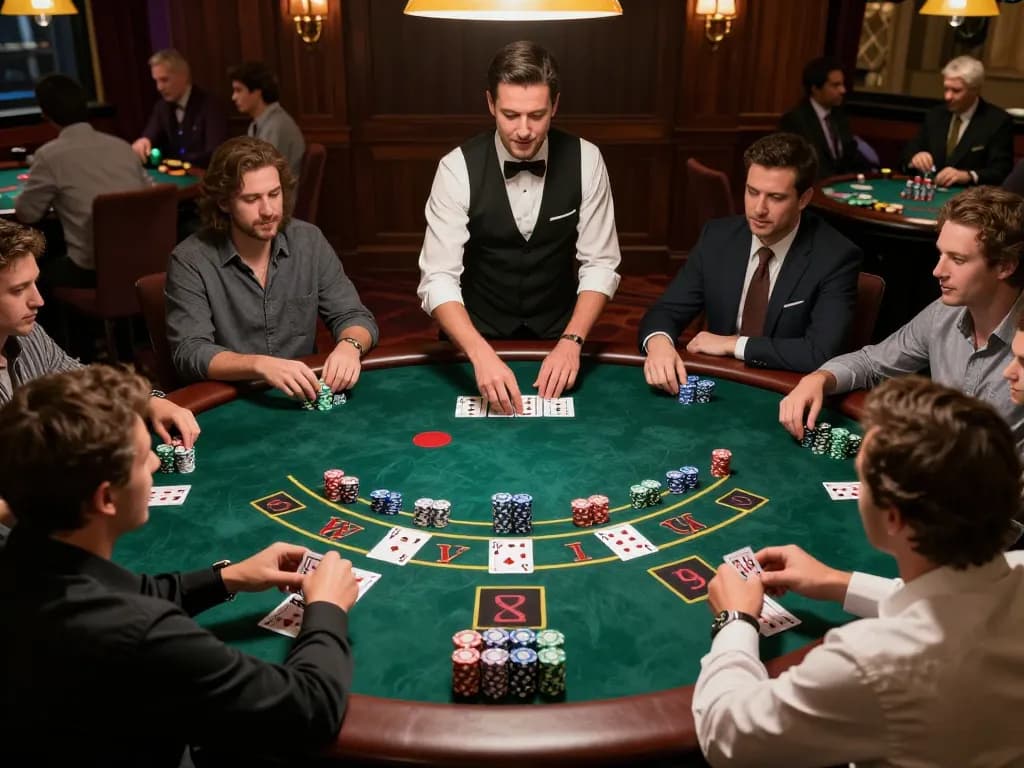 Players strategizing during an intense blackjack game at 789Club, showcasing the excitement and engagement in online gambling.