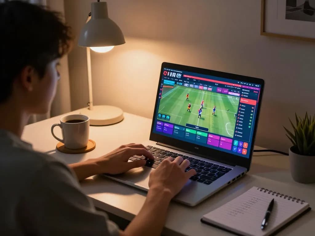 Watch trực tiếp đá gà in a comfortable home setup with engaging betting interface visible on screen