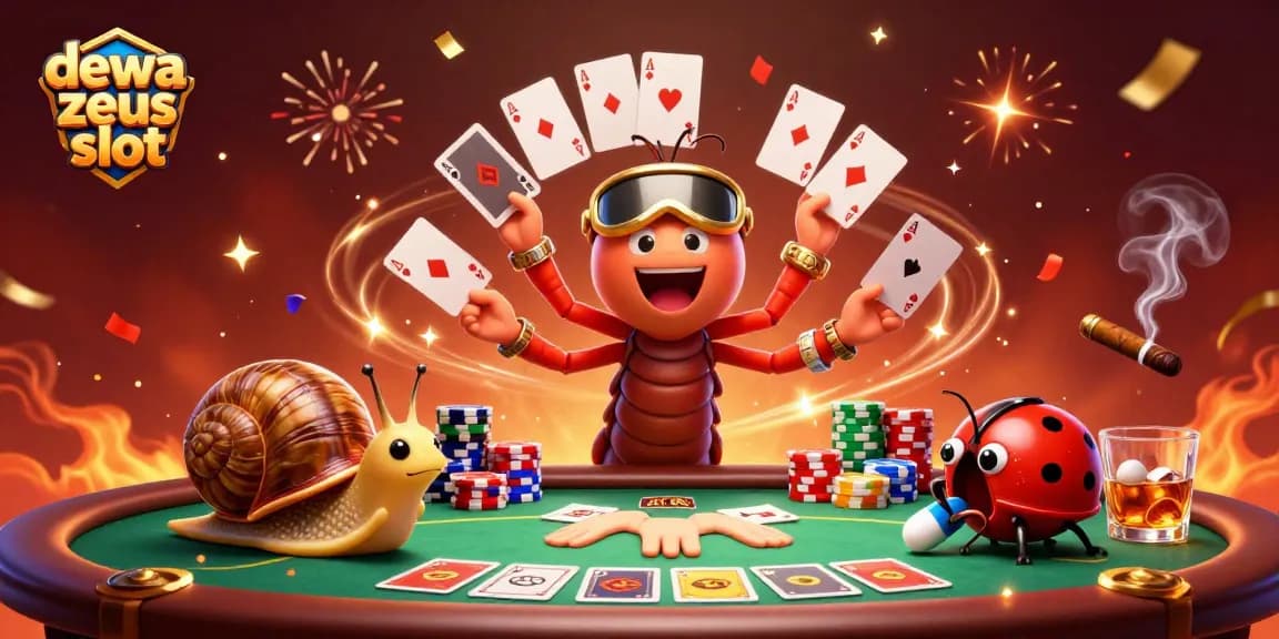 Experience thrilling wins with dewa zeus slot in an exciting casino scene featuring unique characters.