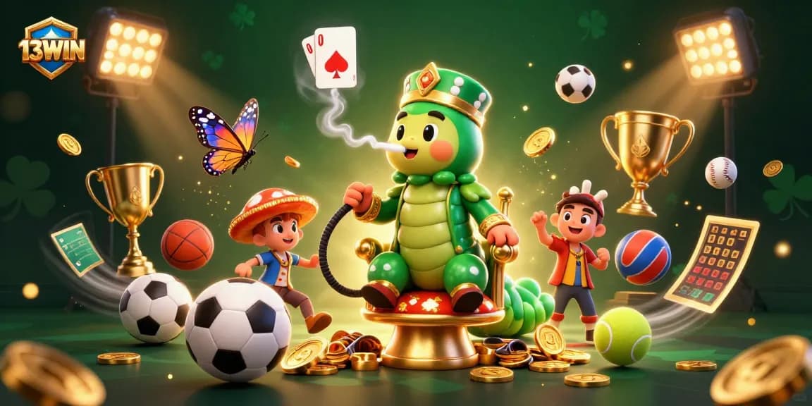 Engage with 13WIN’s dynamic casino experience featuring lively 3D characters and sports elements.