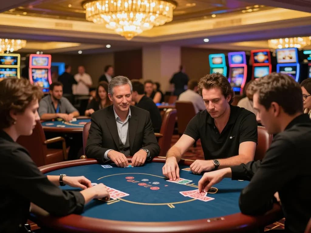 va88 players enjoying an engaging poker game with dynamic gameplay and lively casino atmosphere