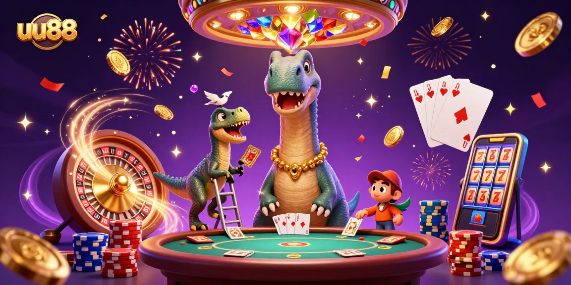 Experience exciting gameplay at uu88 with lively characters and casino elements.