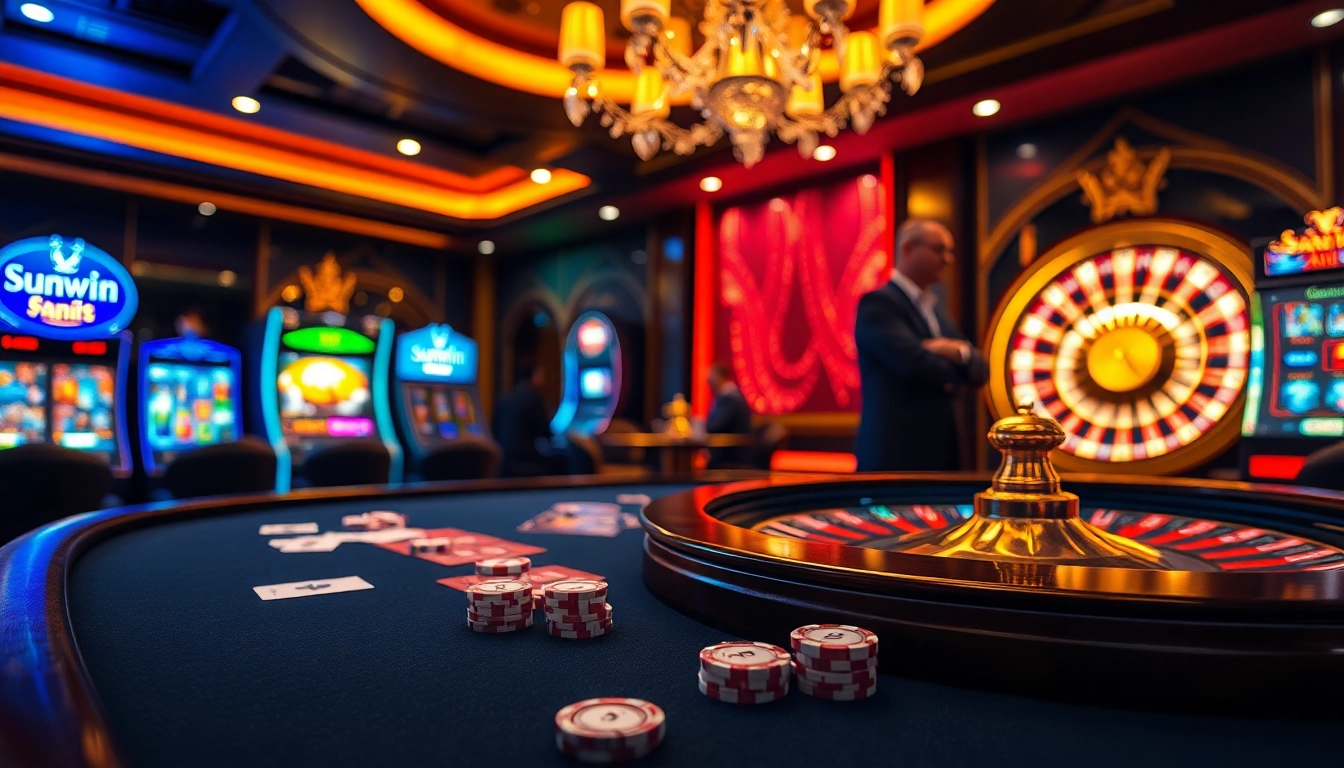 Sunwin's dynamic gaming experience with players enjoying rich casino visuals.