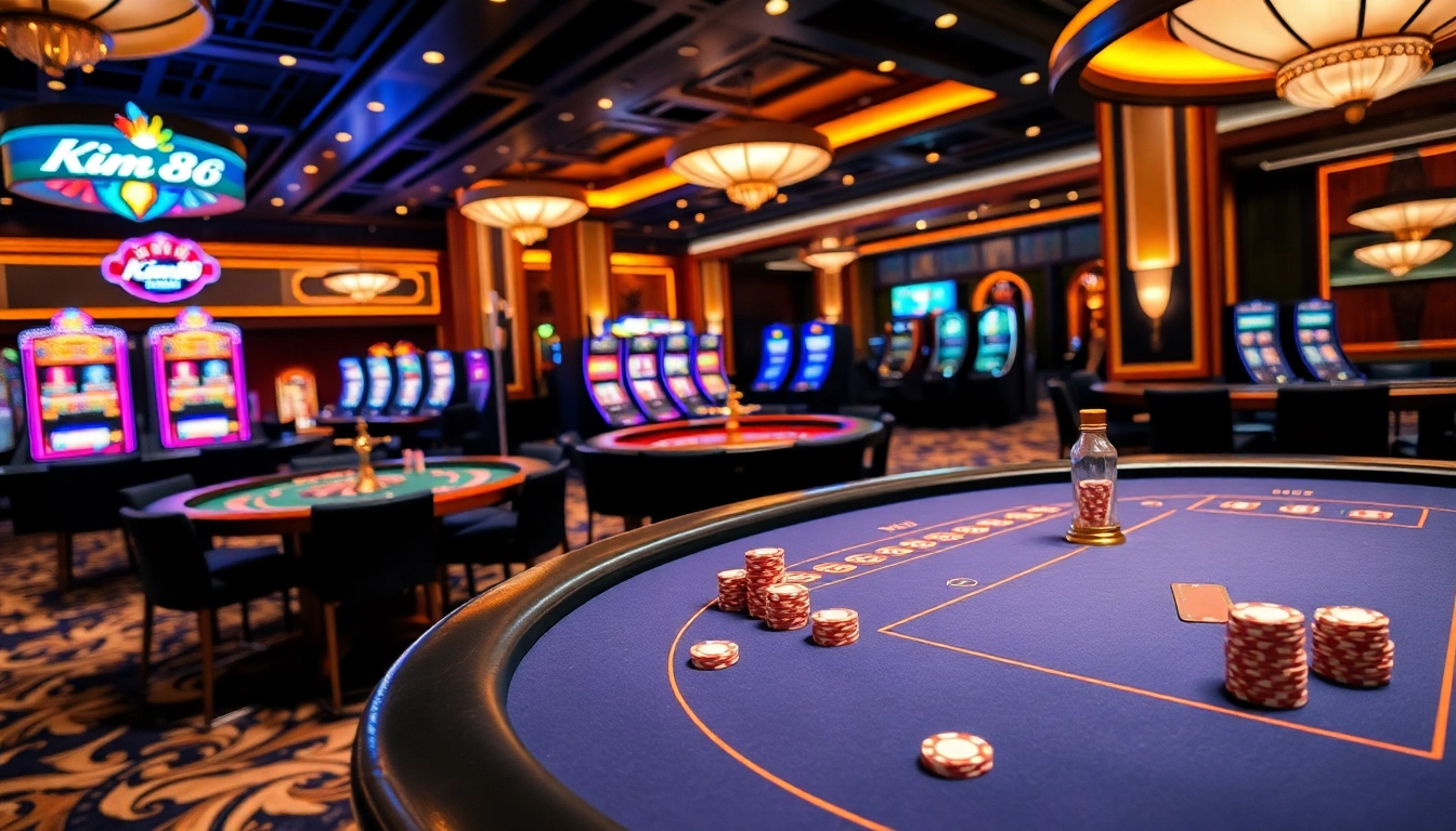 Experience thrilling gaming at kim88 with vibrant casino tables and intense poker action.