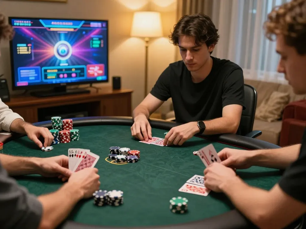 Engaged players in an online poker game at https://ok365.best/ showcasing interactive gaming strategies with dynamic engagement.