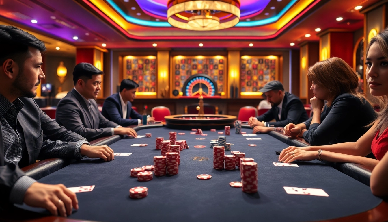 Experience high-stakes action at U888's luxurious poker table with vibrant colors and captivating atmosphere.