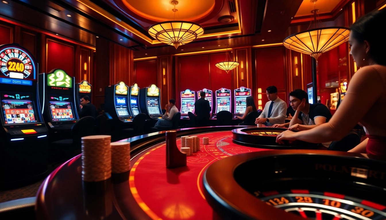 S8 casino gaming experience showcasing poker, slot machines, and roulette in a luxurious setting.