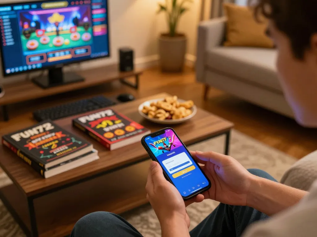 Signing into fun79 for an engaging online gaming experience at home