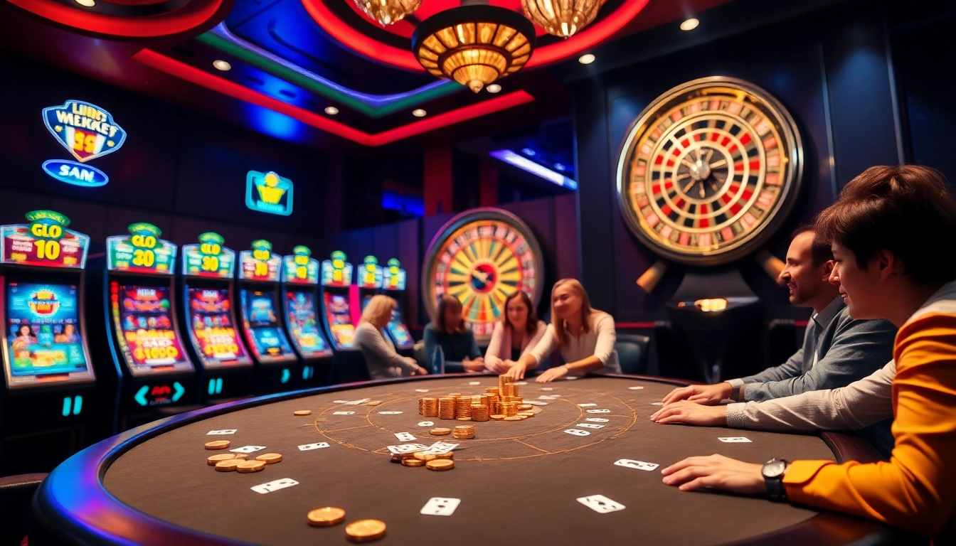 Experience high-stakes action at https://luck88.games/ with an engaging casino table scene featuring poker and roulette.