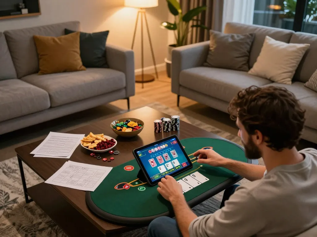 Enjoying an exciting game of blackjack on vipwin2 from the comfort of home.