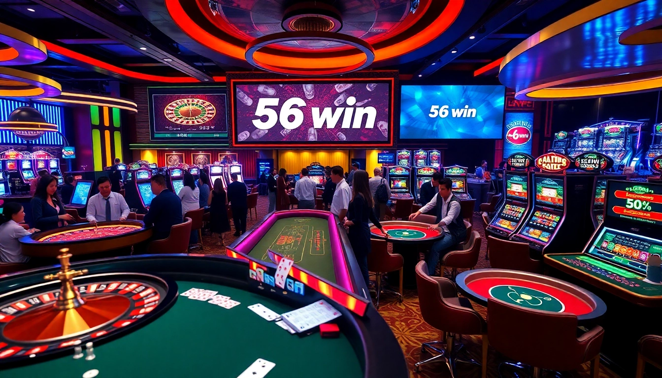 Experience the excitement of 56win with engaging casino activities and vibrant visuals.