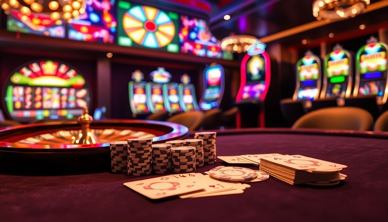Experience the thrill of betting with 11win at a luxurious casino table full of chips and cards.