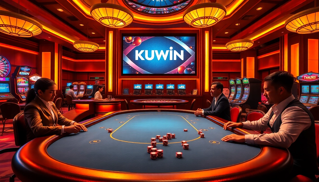 Experience the thrill of gambling at KUWIN's vibrant casino with poker tables and live betting.
