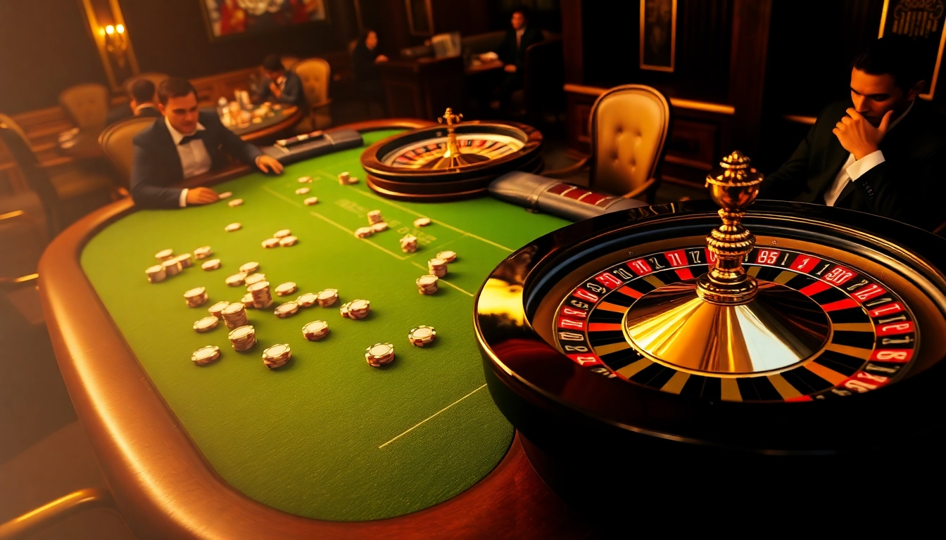 A winning moment at 555WIN with vibrant poker chips and a roulette wheel in an elegant casino atmosphere.