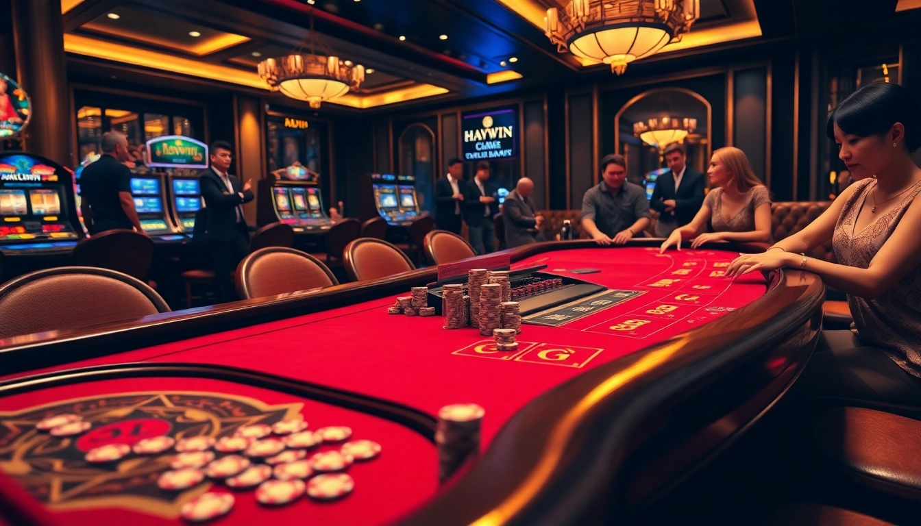Haywin's upscale casino experience with vibrant gambling tables and engaged players.