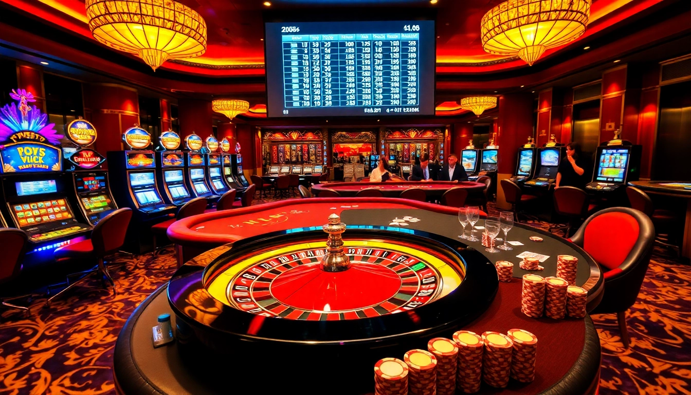 Experience the thrill of online betting with a luxurious gambling scene at https://mm88.center/, featuring poker chips and roulette.