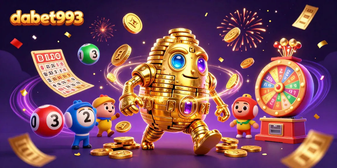 Experience exciting gaming at dabet993 with a dynamic scene of vibrant lottery balls and golden prizes.
