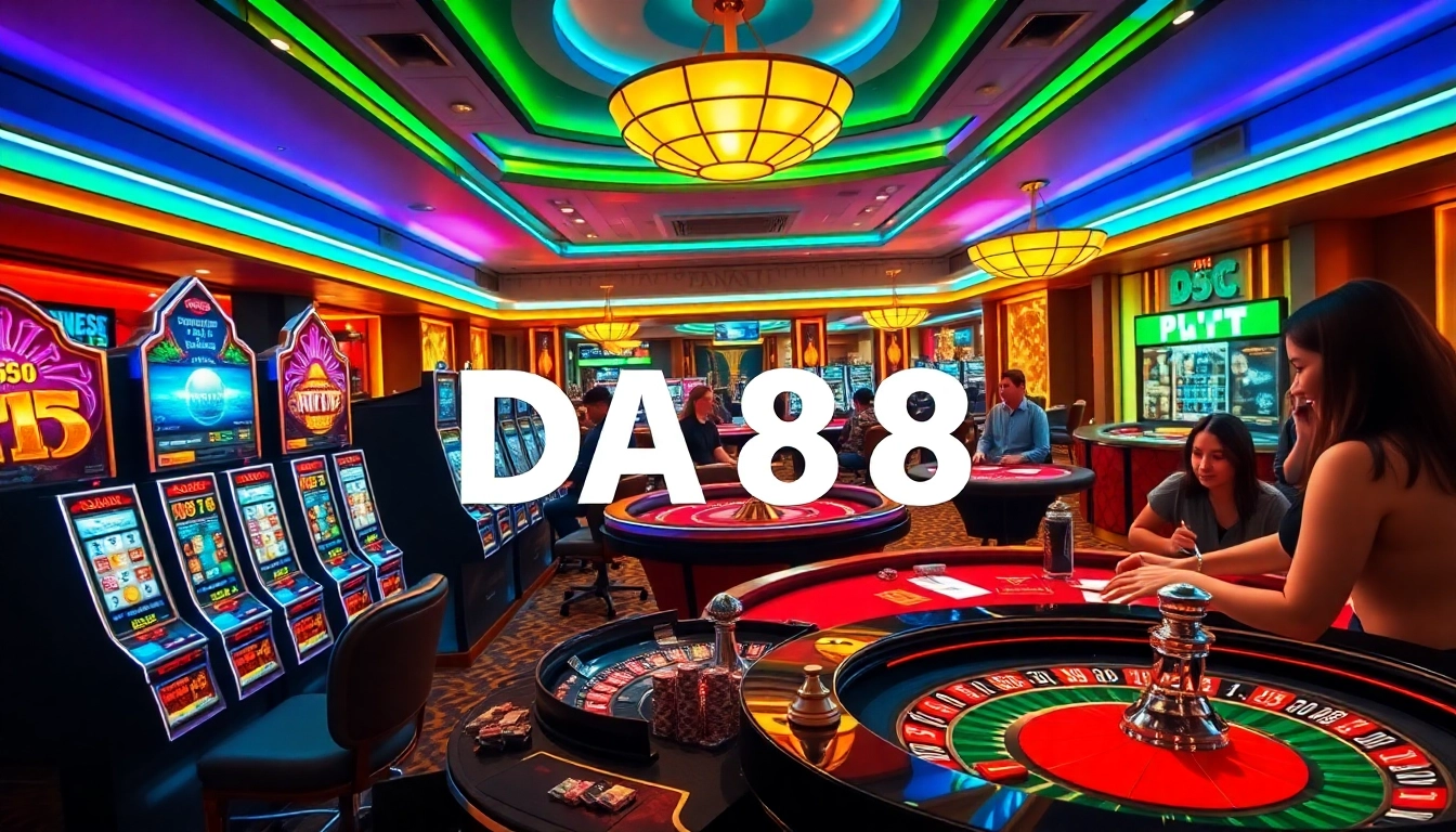 Experience the thrill of DA88 gaming with vibrant casino tables and engaged players.