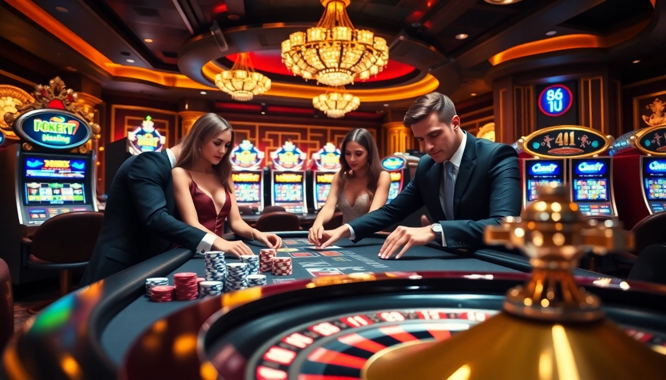 Experience the excitement of gambling at https://mm88.us.com/ with a luxurious poker scene featuring professional players.