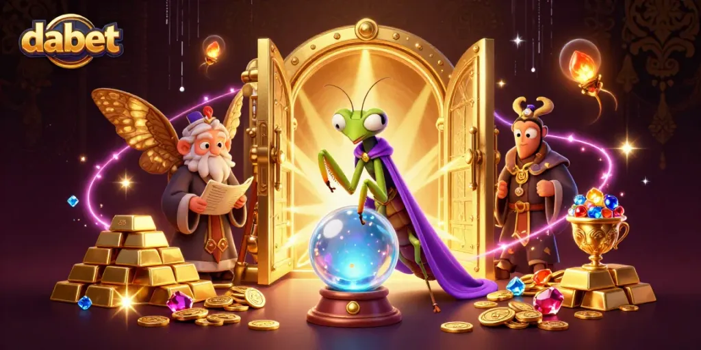 Explore dabet’s mystical world with fortune tellers and treasures in a magical casino setting.