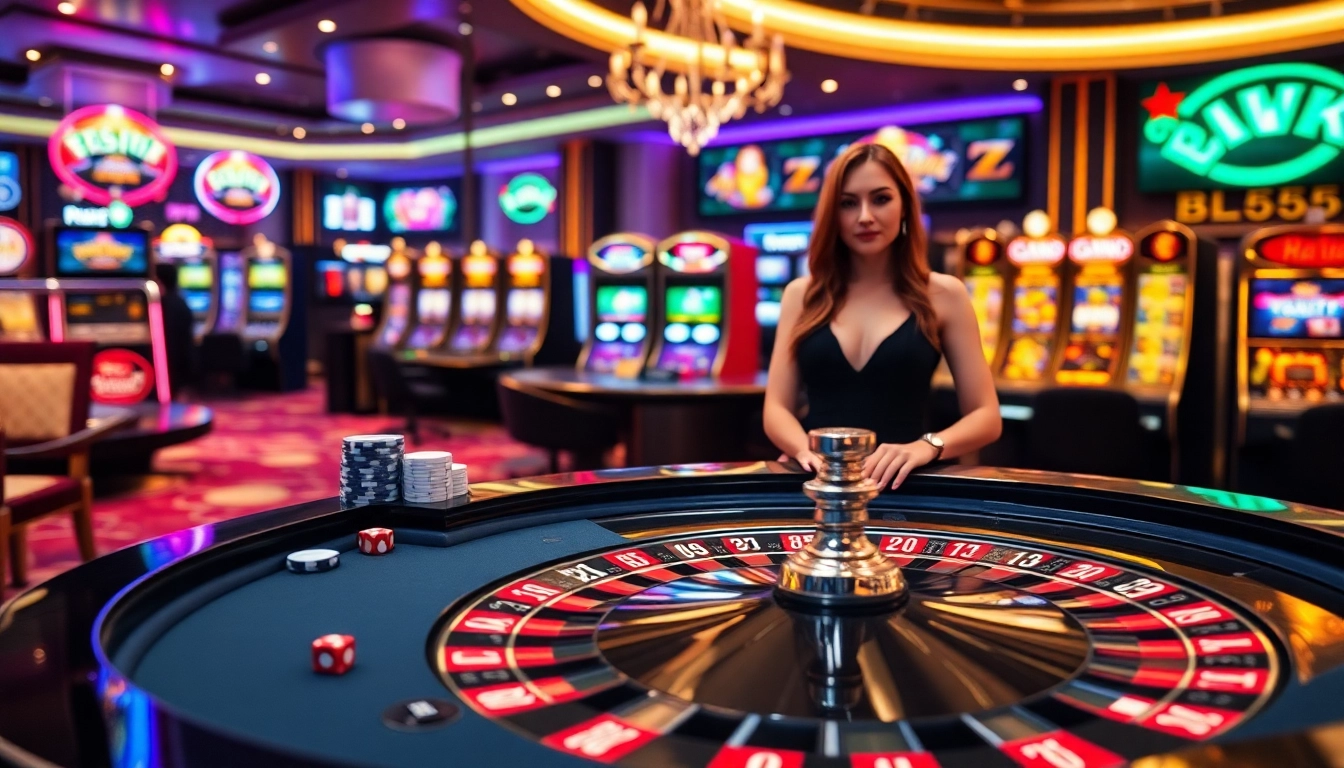 Experience the thrill of gaming at BL555 with elegant casino visuals and vibrant betting action.