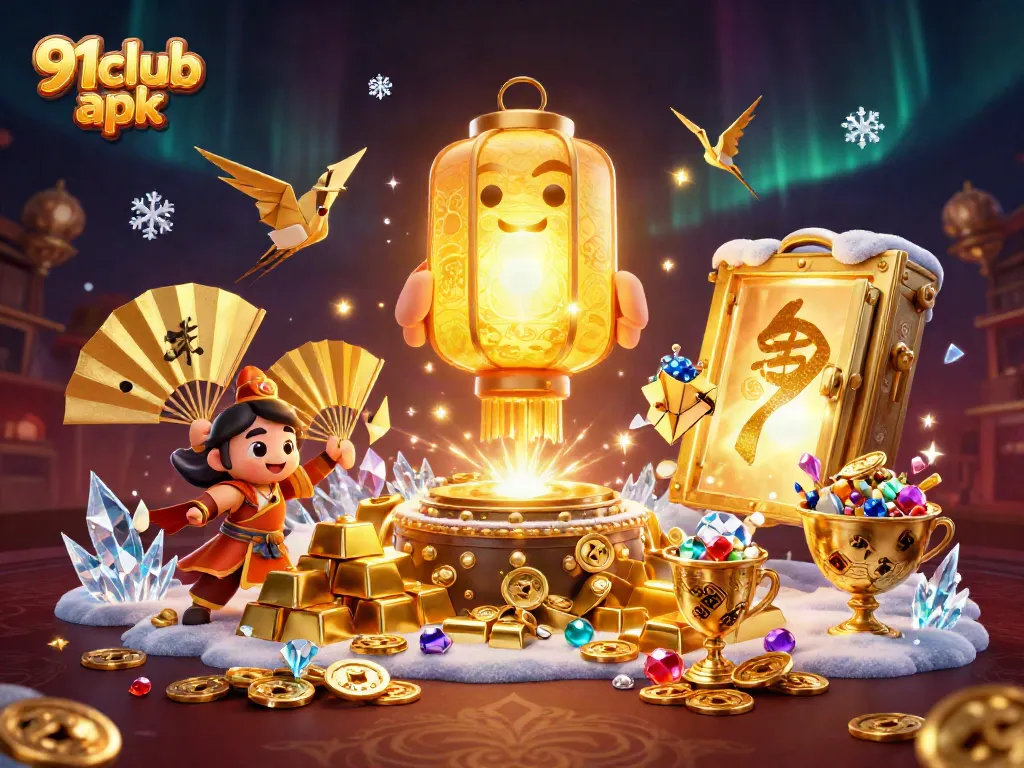 Play thrilling games with 91club apk in a vibrant, immersive casino scene featuring whimsical characters.