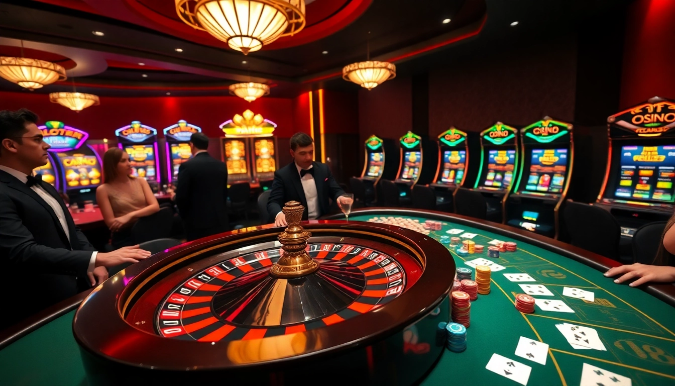 Experience the thrill of open88 with vibrant casino visuals, showcasing poker chips and a spinning roulette wheel.