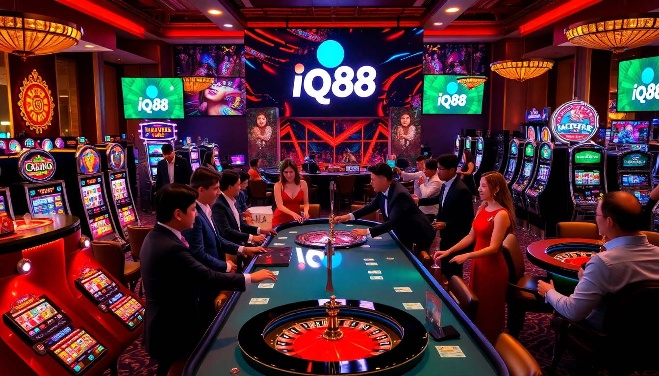 Experience thrilling gaming at iq88 with vibrant casino tables and engaging players.