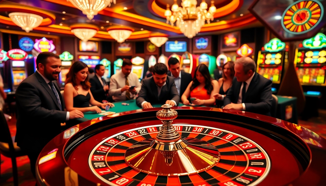 Engaged players placing bets at a luxury casino featuring BDTK1 gaming options.