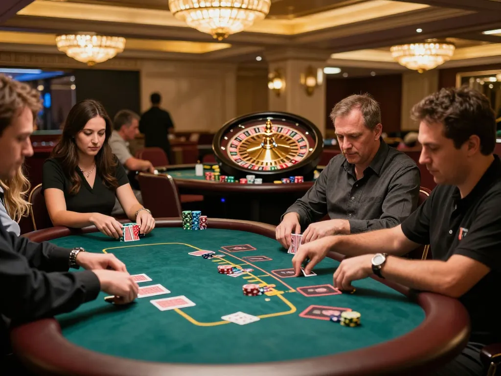 Players enjoying exciting games at LV88 casino with vibrant ambiance and engaging strategies