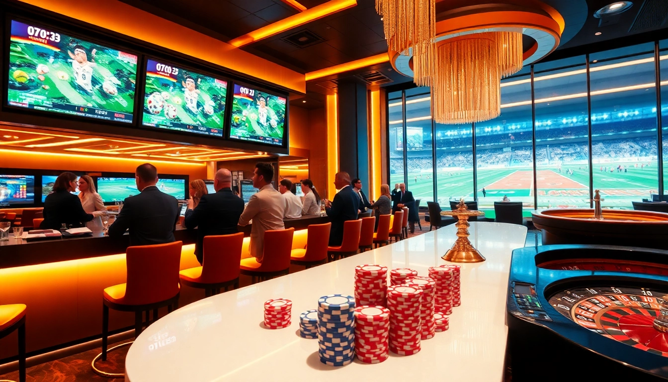 Exciting betting experience at nhà cái thể thao OK9 with vibrant sports bar atmosphere.
