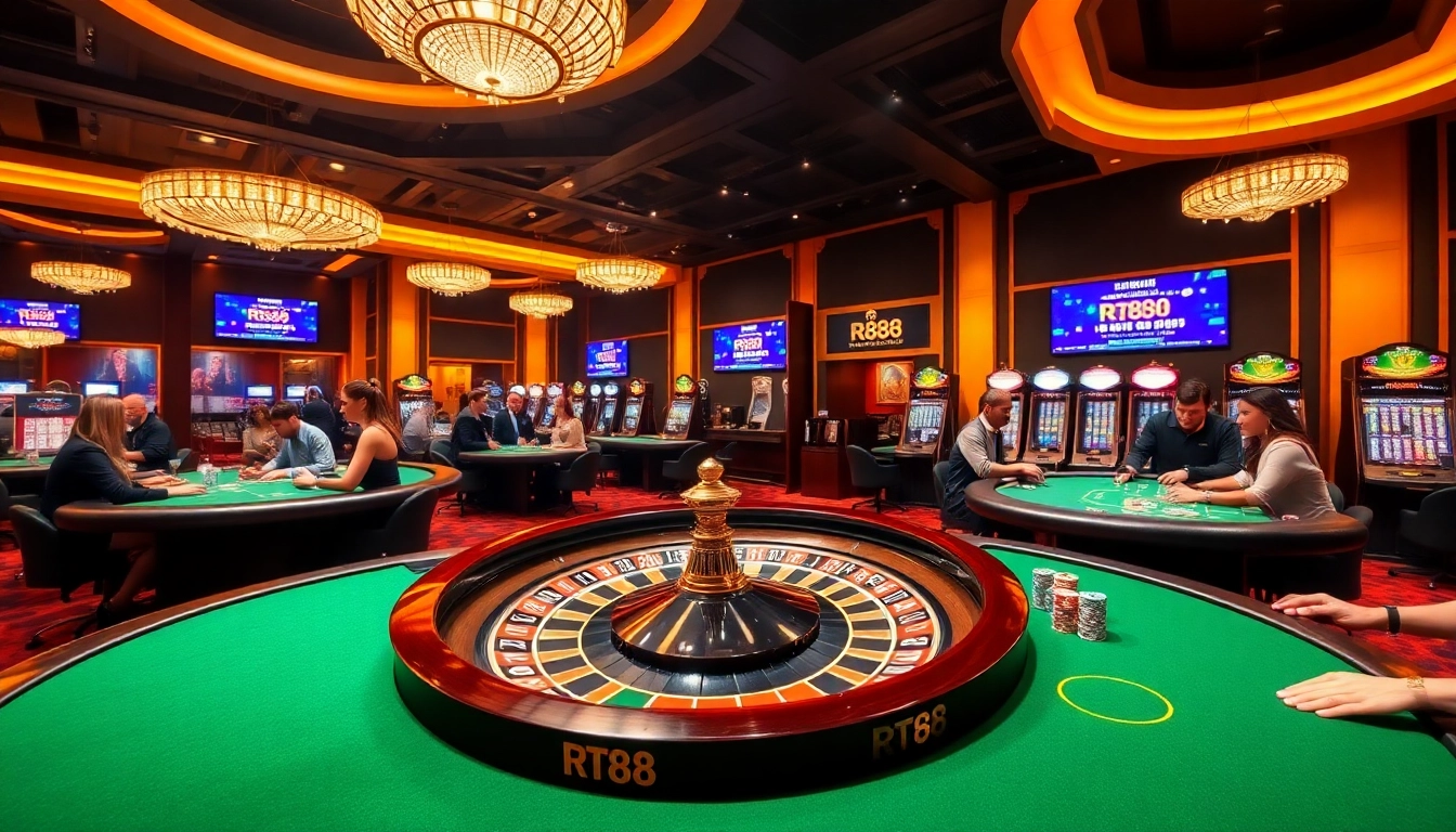 Experience elite gaming at rr88 trang chính with vibrant casino tables, poker, and roulette.