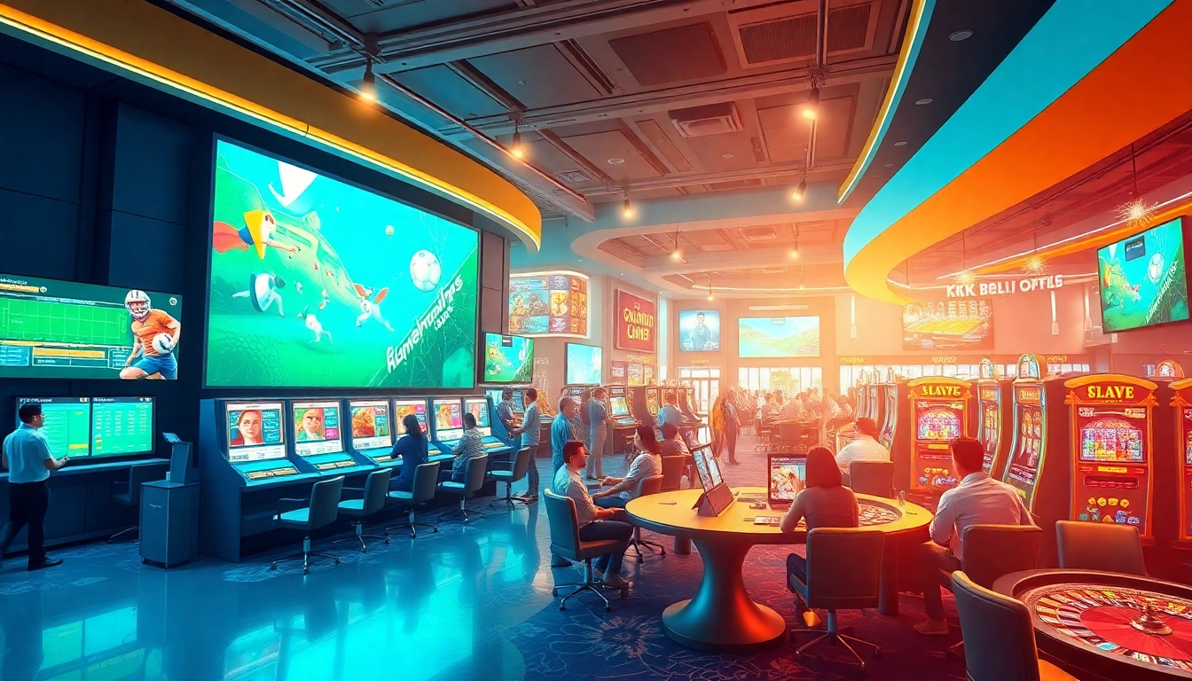 Engaging online gaming experience at 8kbet.com showcasing vibrant casino scenes and digital interactions.
