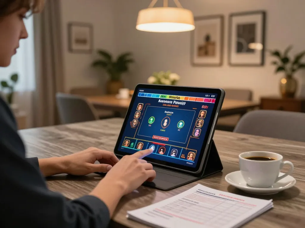 Engaging online gaming at https://five88az.net/ with tablet showcasing a live dealer game in a stylish setting.
