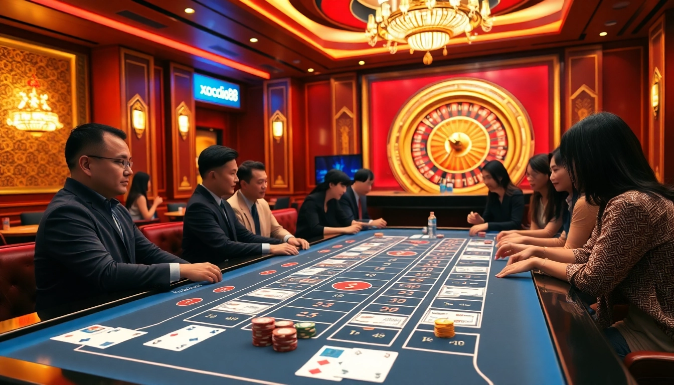 Xóc Đĩa gameplay at xocdia88 Casino, highlighting excitement and betting action.