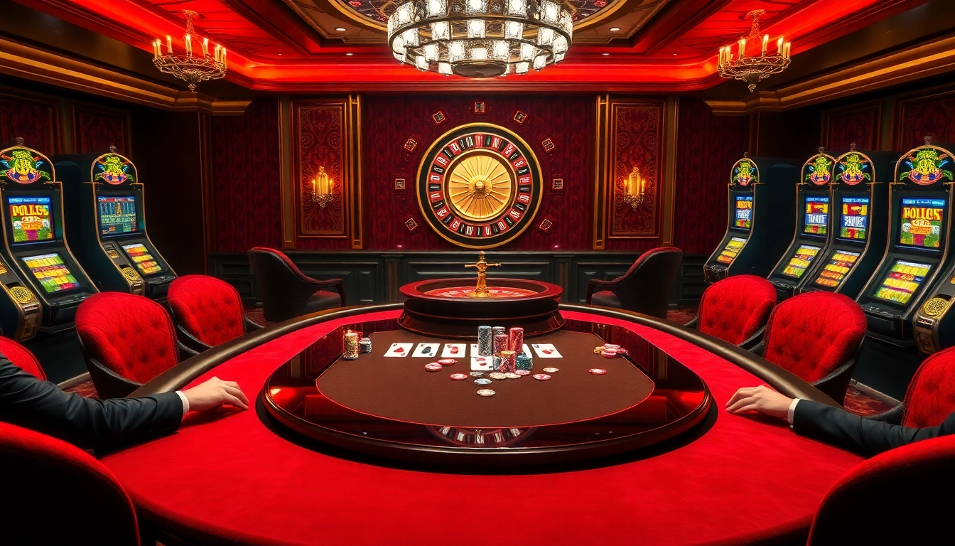 Experience the thrill of luck8 as players engage in high-stakes poker at a glamorous casino table.