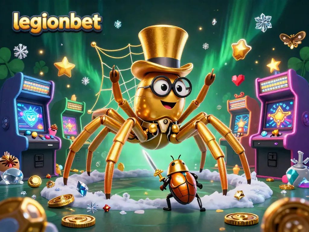 Experience thrilling gameplay at legionbet with a dynamic casino scene featuring unique characters and gaming elements.