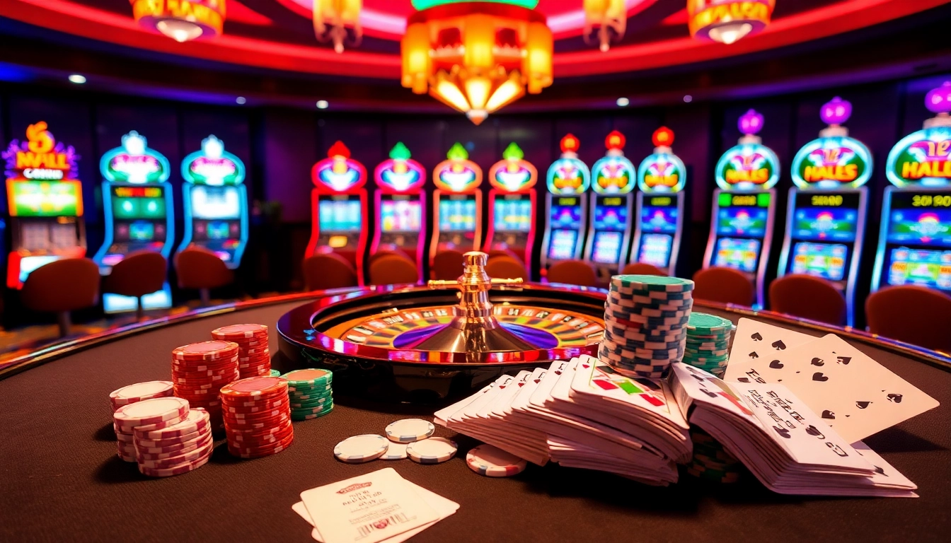 Experience the excitement of B52Club with elegant gaming tables and vibrant casino visuals.