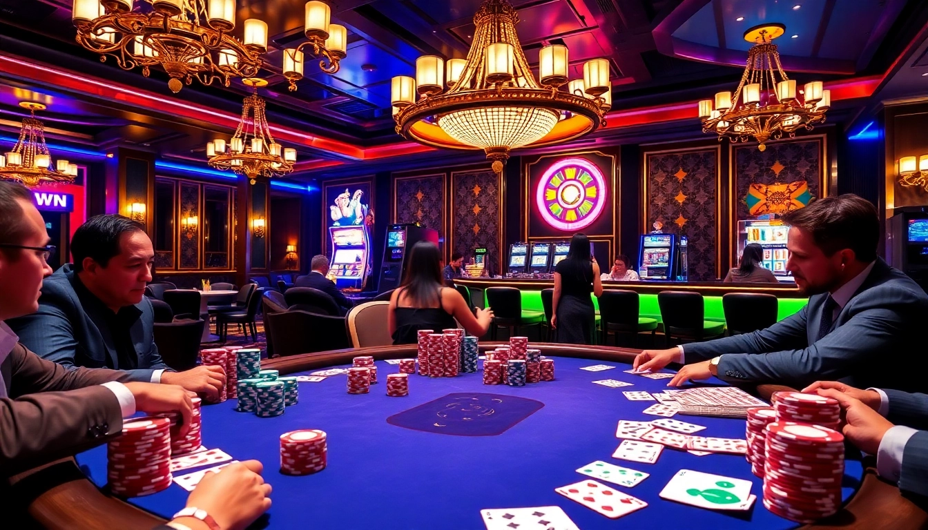 Experience the excitement of Good88 with vibrant casino visuals and engaging poker action.