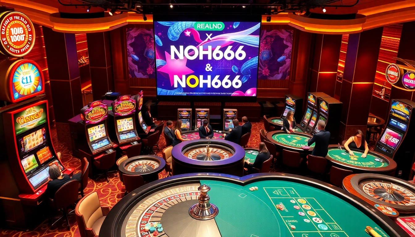 Experience the thrill of NOHU666 in a vibrant casino scene with engaging games and luxurious ambiance.